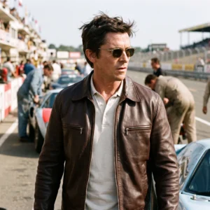 Ken Miles Inspired Brown Leather Racing Jacket – Retro Style