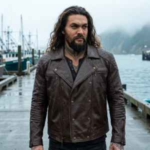 Arthur Curry Inspired Aquaman Brown Leather Jacket for Men