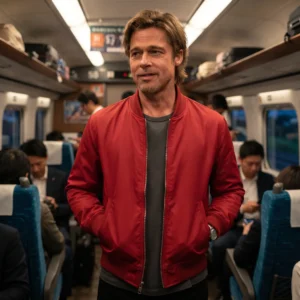 Bullet Train Inspired Ladybug Red Zip-Up Bomber Jacket for Men