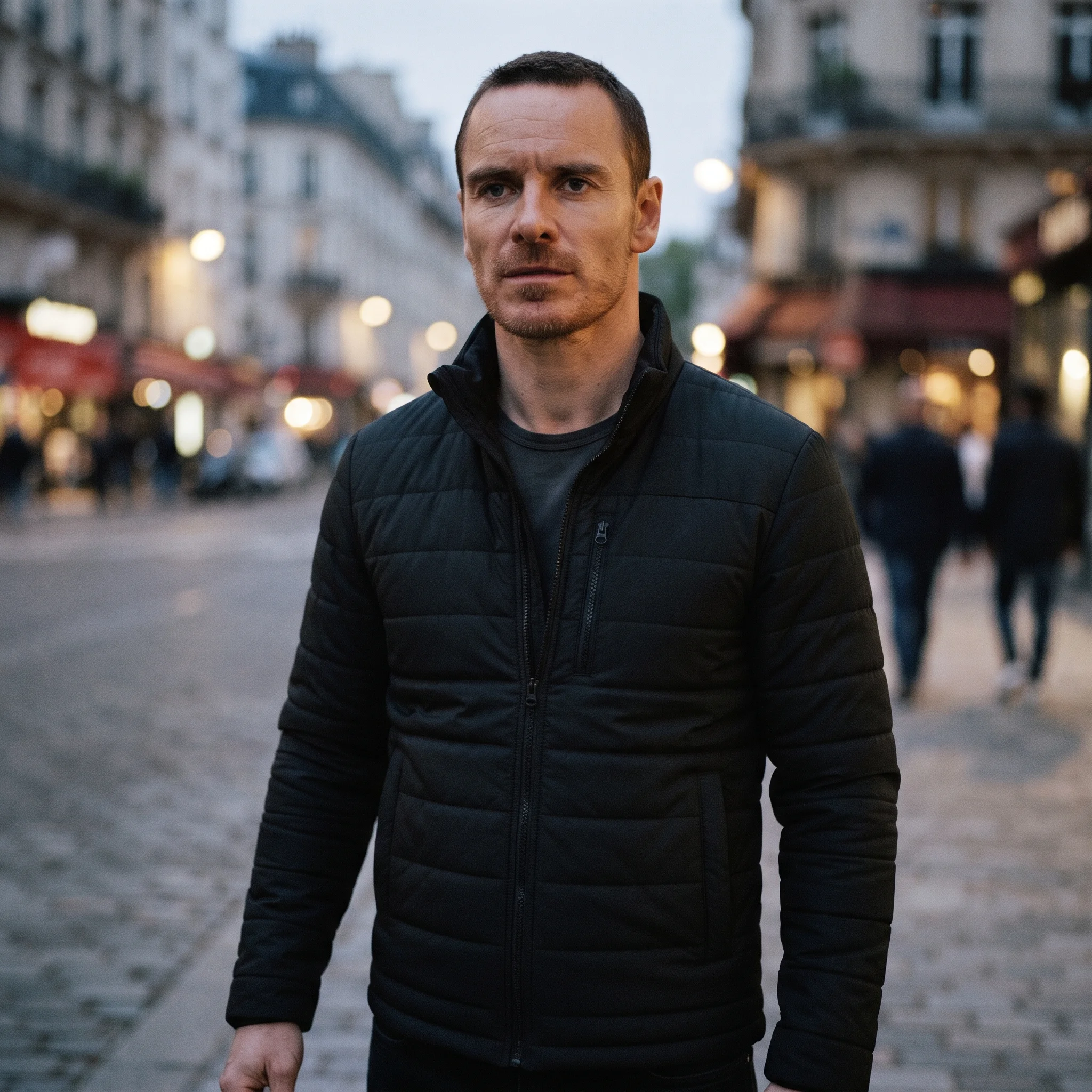 The Killer Michael Fassbender Inspired Black Quilted Jacket