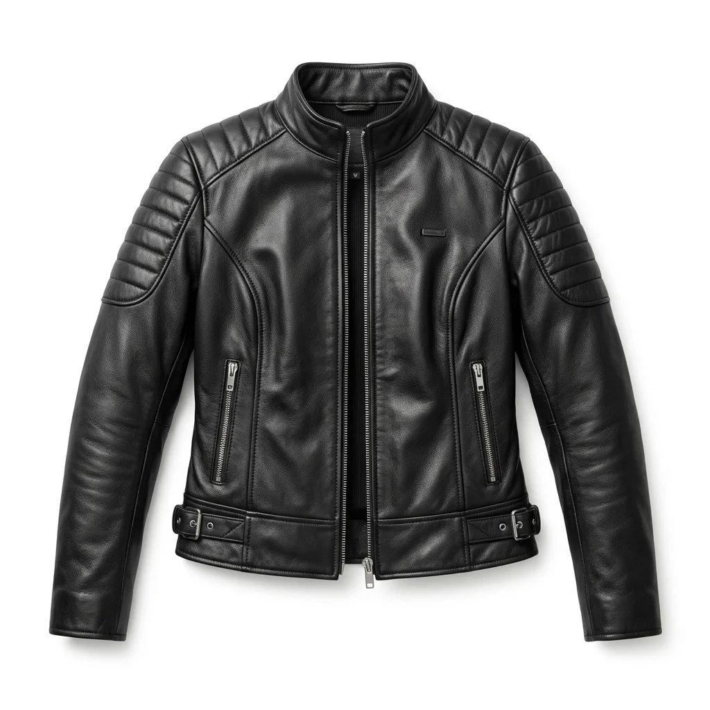 Catwoman Selina Kyle Inspired Black Leather Biker Jacket for Women - Image 3