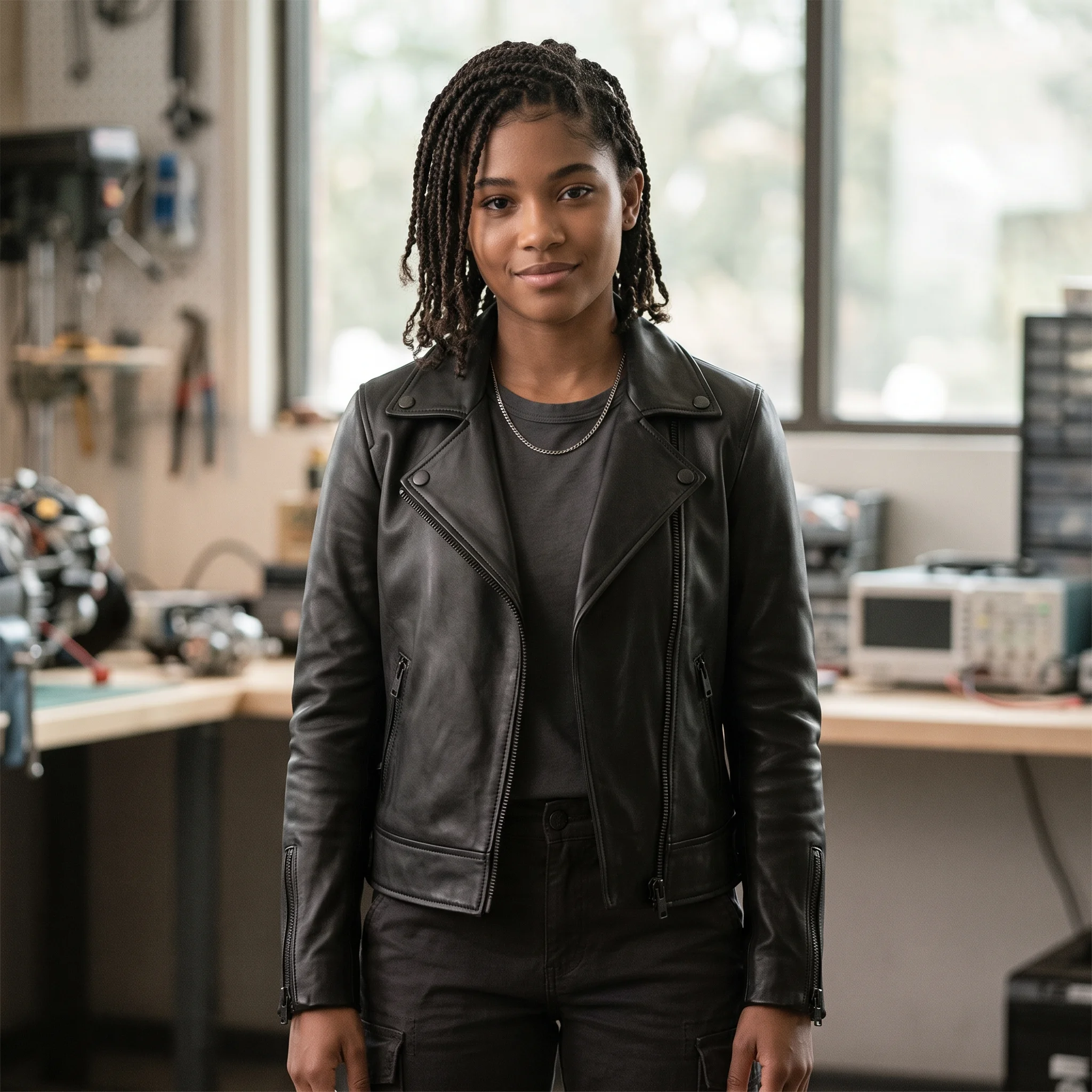 Ironheart Riri Williams Inspired Black Leather Motorcycle Jacket