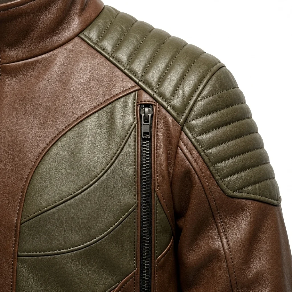 Men's Brown Watchmen Nite Owl Inspired Leather Jacket - Image 6
