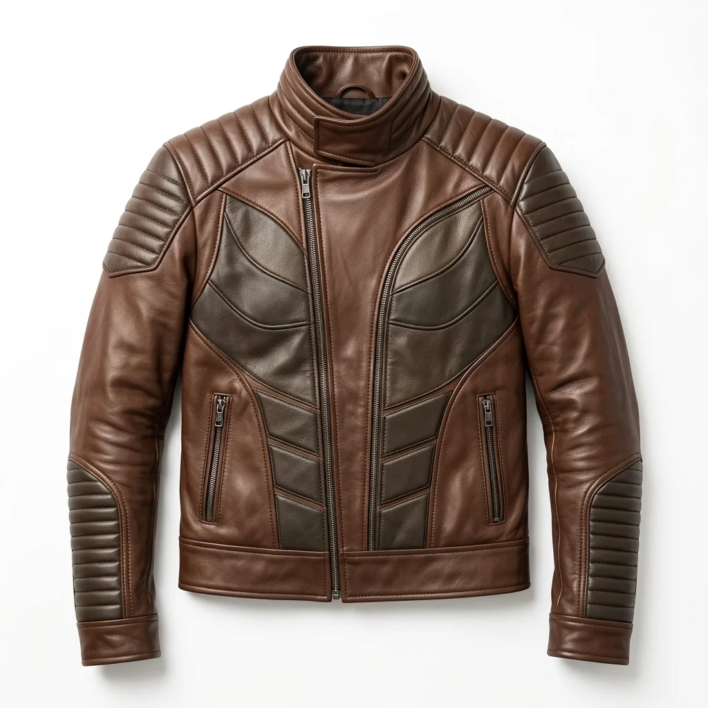 Men's Brown Watchmen Nite Owl Inspired Leather Jacket - Image 3