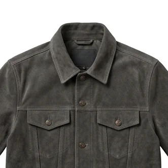 Yellowstone Rip Wheeler Inspired Charcoal Grey Suede Jacket - Image 4