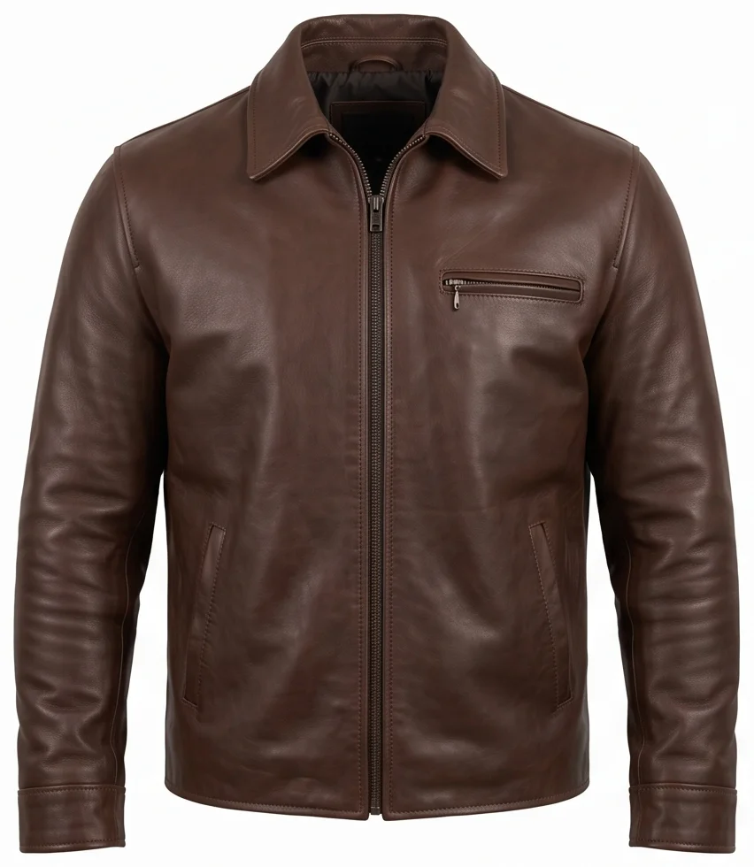 Jack Reacher Inspired Brown Leather Jacket - Image 2