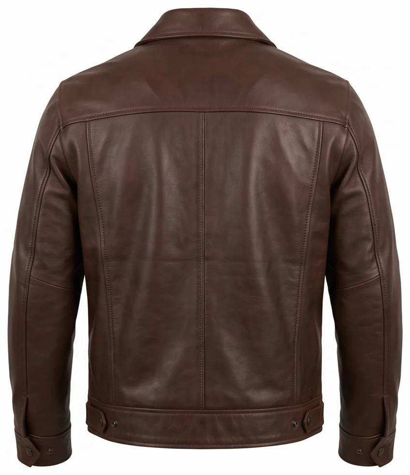 Jack Reacher Inspired Brown Leather Jacket - Image 3