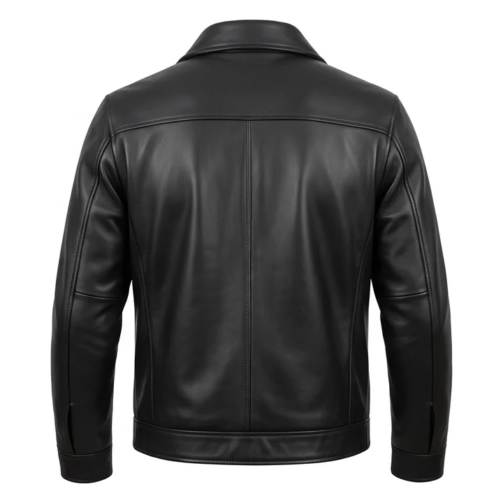 Men's Marion Cobretti Inspired Cobra Black Leather Field Jacket - Image 3