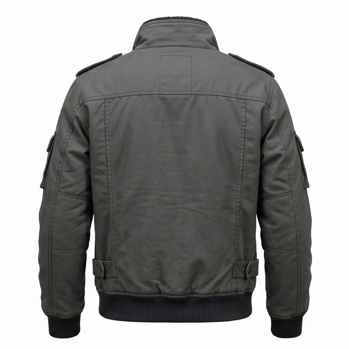 Kyle Reese Inspired Military Tactical Grey Bomber Jacket - Image 2