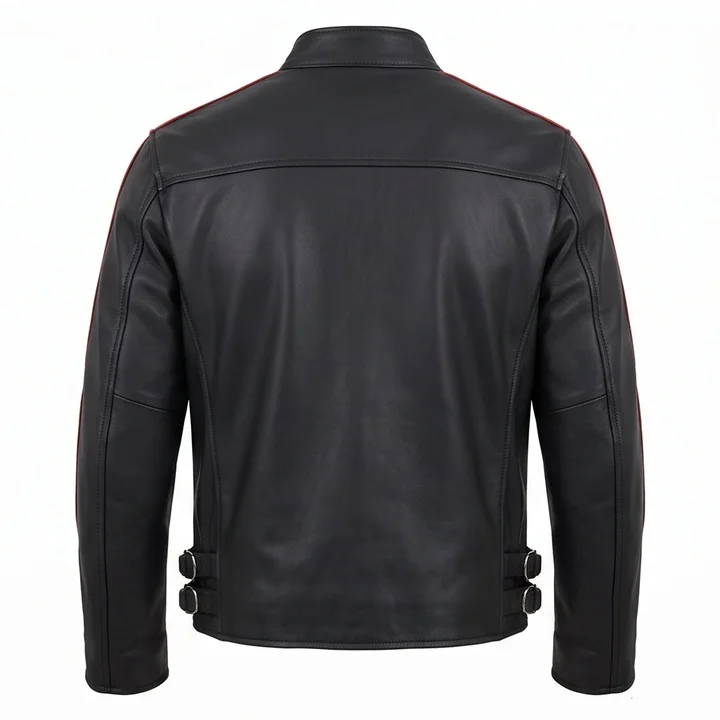 Martin Riggs Lethal Weapon Inspired Black Cafe Racer Leather Jacket - Image 3