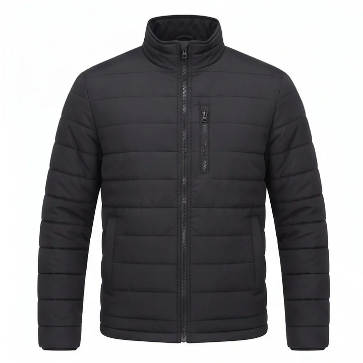 The Killer Michael Fassbender Inspired Black Quilted Jacket - Image 2